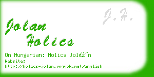 jolan holics business card